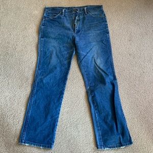 Men’s Wranglers size 36 x 30 blue jeans. 7 pair